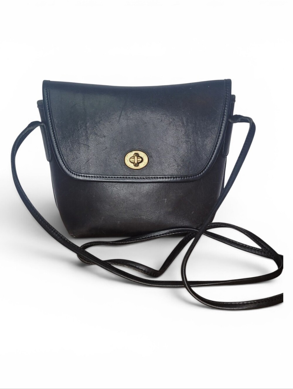 Coach Black Smooth Leather Shoulder Bag No. 0114-343